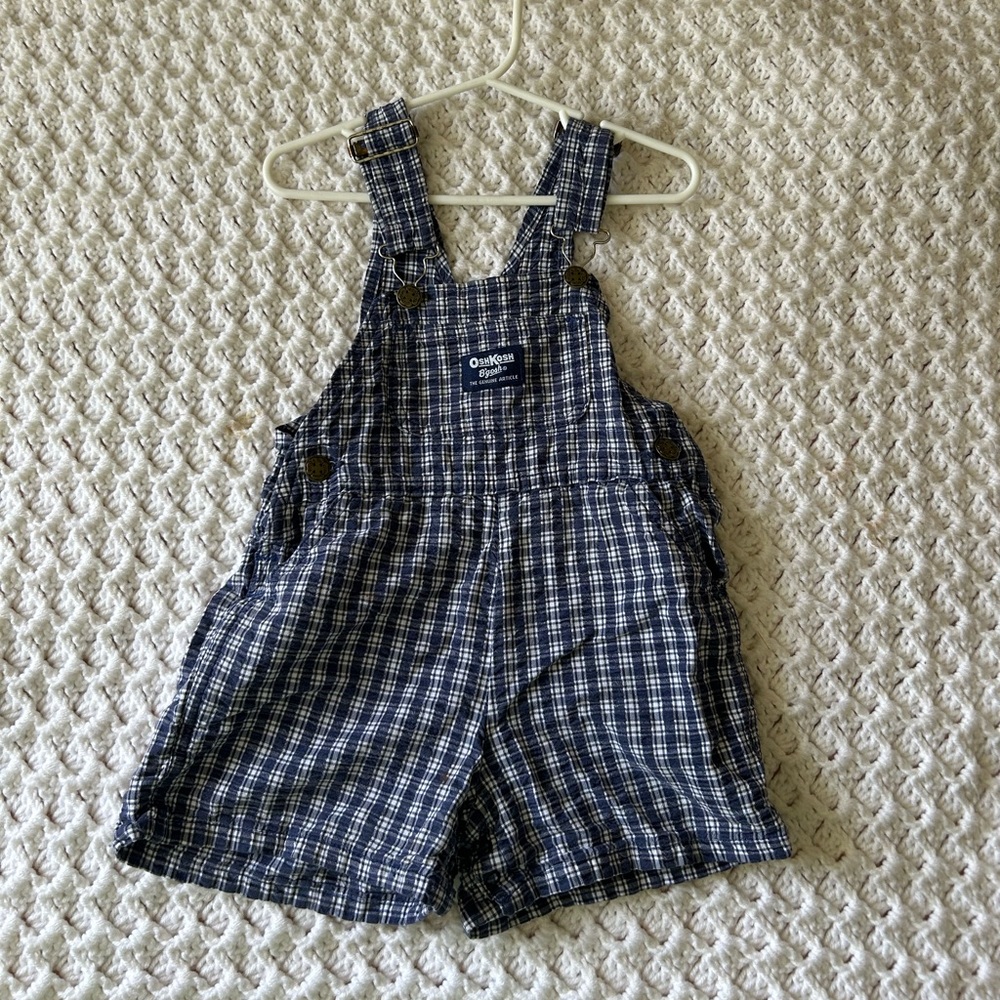 Vintage Oshkosh blue and white shortalls